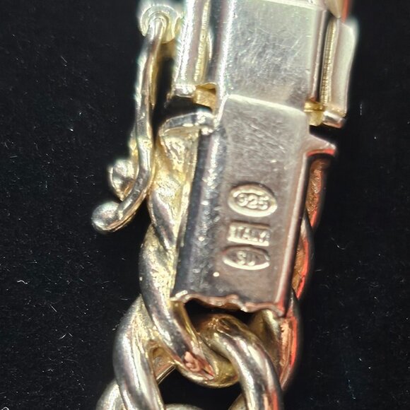 925 Sterling Silver Italian Cuban Link Necklace 16” Heavy Solid 76g - Picture 4 of 5